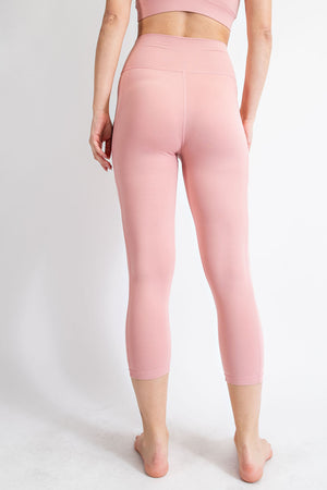 Buttery Soft V Waist Capri Athletic Leggings with Pockets by Rae Mode - 4 colors