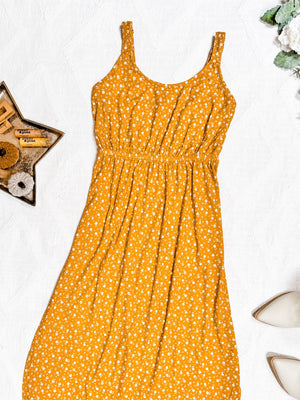 Reagan Ribbed Midi Dress - Pumpkin Floral by Michelle Mae