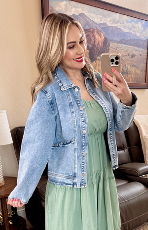 Ruffle Denim Jacket