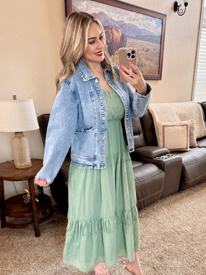 Tiered Spring Green Dress