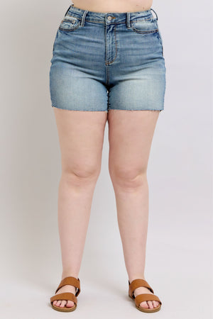 Judy Blue High Waist Star Seam Detail Denim Shorts