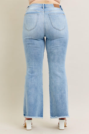 Judy Blue High Waist Fray Hem With Shield Pockets Flare Jeans Tall (33" Inseam)