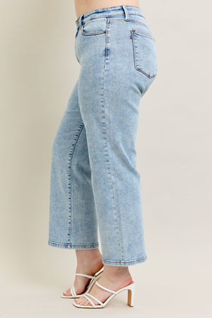 Judy Blue High Waist Stone Wash Straight Leg Jeans