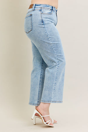 Judy Blue High Waist Stone Wash Straight Leg Jeans