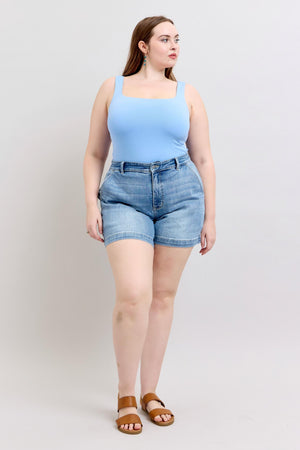 Judy Blue High Waist Sunny Days Trouser Jean Shorts