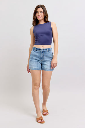 Judy Blue High Waist Sunny Days Trouser Jean Shorts