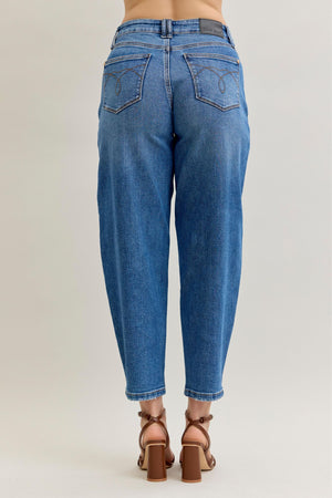 Judy Blue High Waist Classic Soft Barrel Stitch Thru Pocket Ankle Jeans