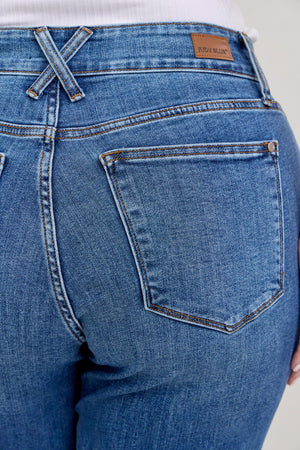 Judy Blue High Rise Double Button Wide Leg Jeans