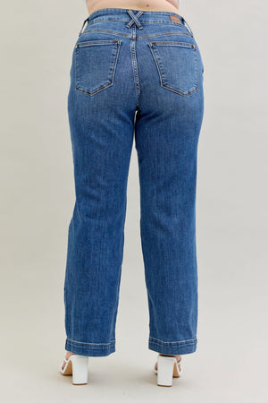 Judy Blue High Rise Double Button Wide Leg Jeans