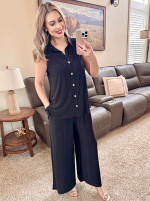 Resort Wear Set In Black by Dear Scarlett