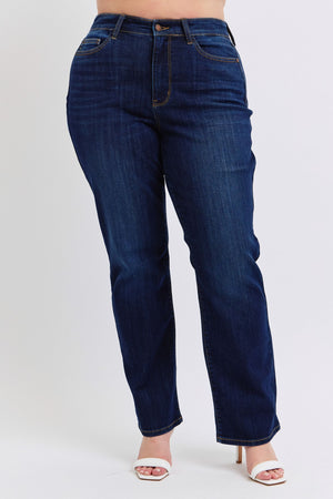 Judy Blue High Waist Classic Straight Leg Non Distressed Jeans midnight magic