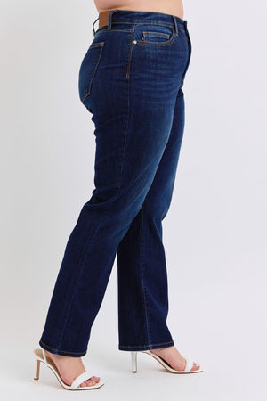 Judy Blue High Waist Classic Straight Leg Non Distressed Jeans midnight magic