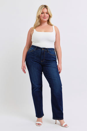 Judy Blue High Waist Classic Straight Leg Non Distressed Jeans midnight magic