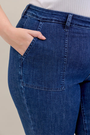 Jada High Waist Flare with Patch Pockets