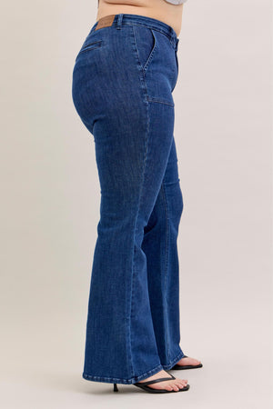 Jada High Waist Flare with Patch Pockets