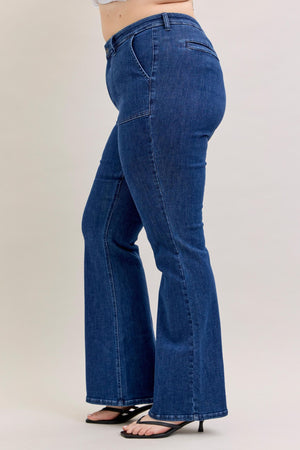 Jada High Waist Flare with Patch Pockets