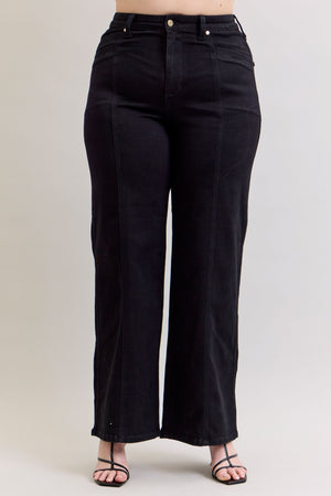 Judy Blue High Waist Retro Wide Leg Jeans Black