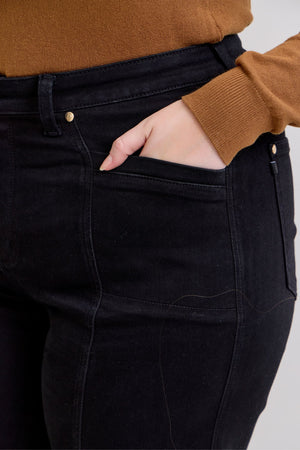 Judy Blue High Waist Retro Wide Leg Jeans Black