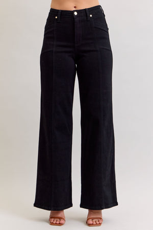 Judy Blue High Waist Retro Wide Leg Jeans Black