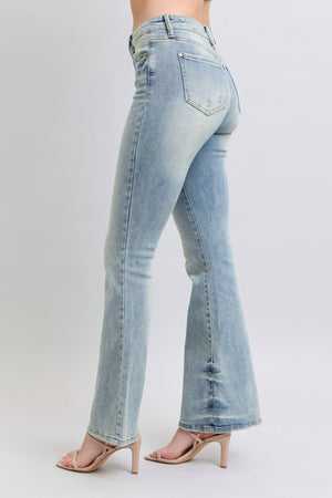 Judy Blue Mid Rise Pin tac Detail Flare Jeans - 33" Inseam