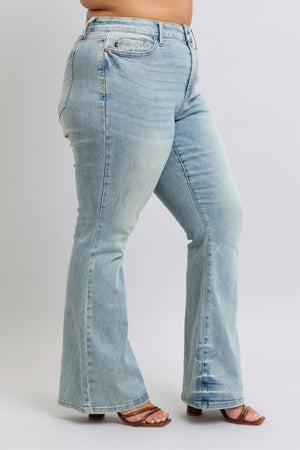 Judy Blue Mid Rise Pin tac Detail Flare Jeans - 33" Inseam