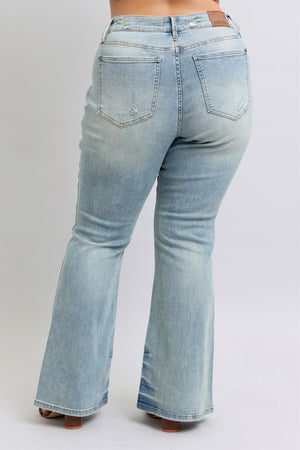 Judy Blue Mid Rise Pin tac Detail Flare Jeans - 33" Inseam
