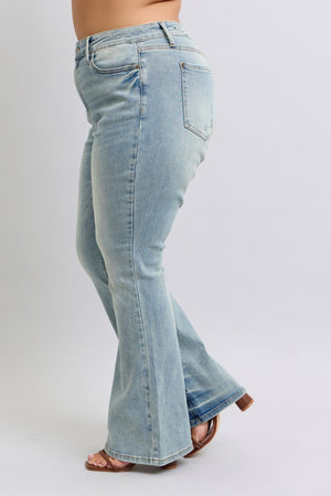 Judy Blue Mid Rise Pin tac Detail Flare Jeans - 33" Inseam