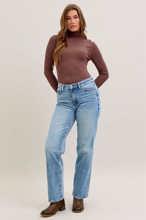 Heather Mid Rise Rigid Magic Straight