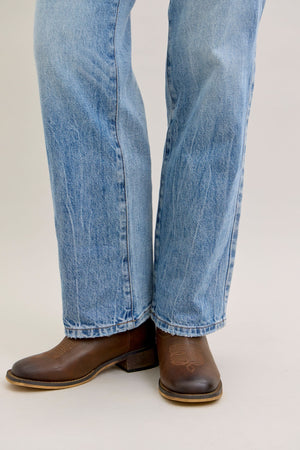 Heather Mid Rise Rigid Magic Straight