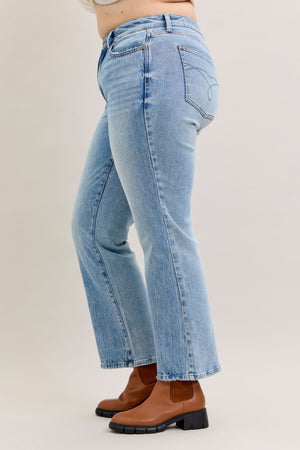 Heather Mid Rise Rigid Magic Straight