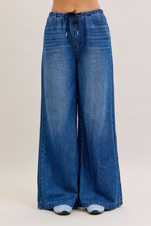 Judy Blue High Waist Featherweight Palazzo Fit Jeans