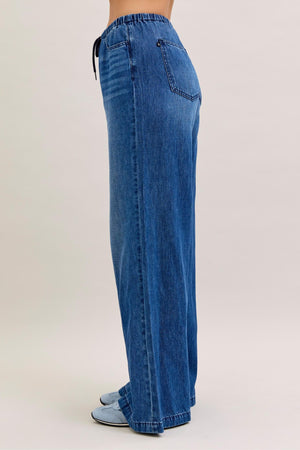Judy Blue High Waist Featherweight Palazzo Fit Jeans