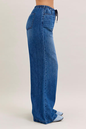 Judy Blue High Waist Featherweight Palazzo Fit Jeans