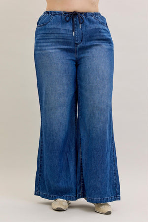Judy Blue High Waist Featherweight Palazzo Fit Jeans