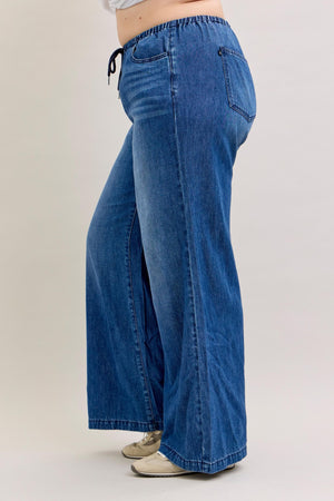 Judy Blue High Waist Featherweight Palazzo Fit Jeans