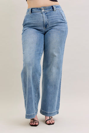 Judy Blue High Waist Trouser Wide Leg Jeans