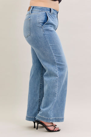Judy Blue High Waist Trouser Wide Leg Jeans