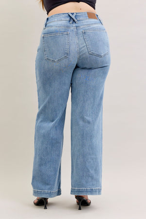 Judy Blue High Waist Trouser Wide Leg Jeans