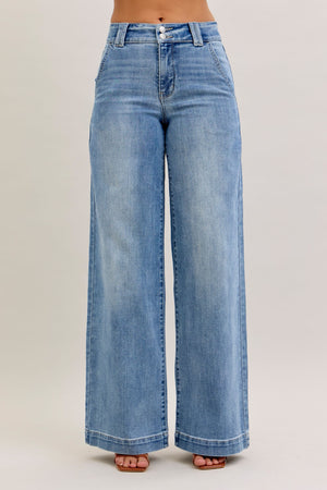 Judy Blue High Waist Trouser Wide Leg Jeans