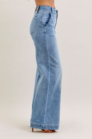 Judy Blue High Waist Trouser Wide Leg Jeans