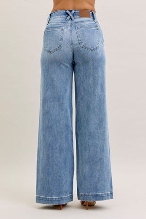 Judy Blue High Waist Trouser Wide Leg Jeans