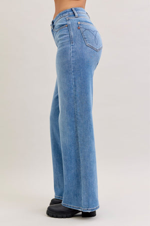 Judy Blue Mid Rise Retro Wide Leg Jeans