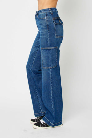 Judy Blue High Waist Cargo Straight Leg Jeans