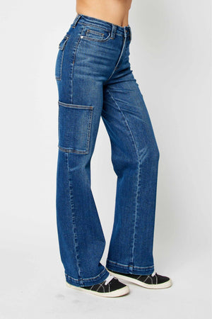 Judy Blue High Waist Cargo Straight Leg Jeans