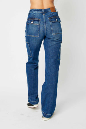 Judy Blue High Waist Cargo Straight Leg Jeans