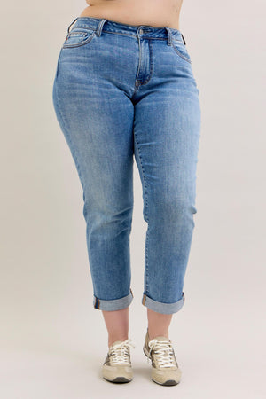 Judy Blue Mid Rise Boyfriend Jeans