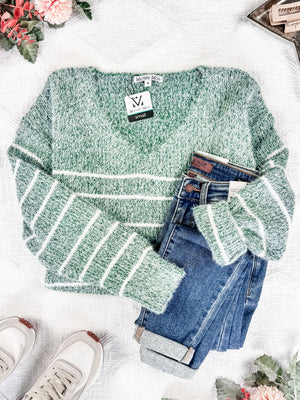 Cozy Striped Sweater - Green by Michelle Mae