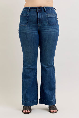 Judy Blue High Waist Vintage Pocket Flare Jeans