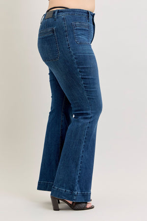 Judy Blue High Waist Vintage Pocket Flare Jeans