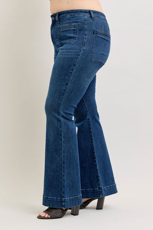 Judy Blue High Waist Vintage Pocket Flare Jeans